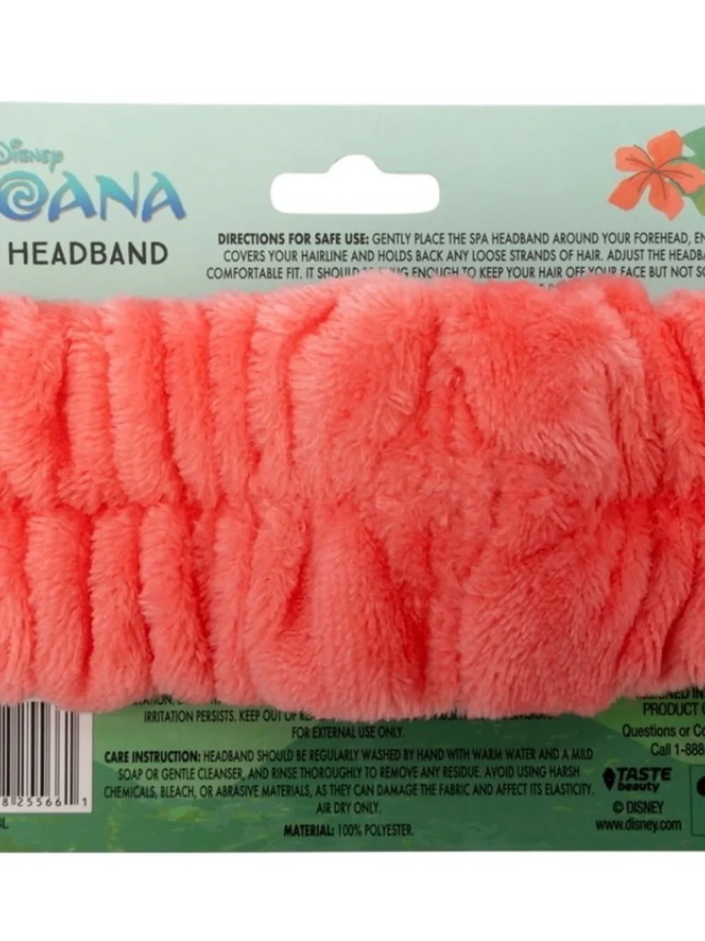 Disney Moana Kids Pink Coral Flower Spa Headband & Lip Gloss Set